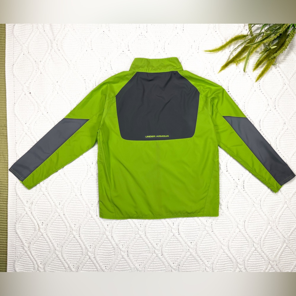 Under Armor Mock Neck Windbreaker Jacket Green Gray Youth XL‎ - Picture 3 of 13